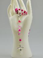 Chapelet en Argent Massif & Agate Rose Véritable du Brésil