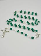 Chapelet en Cristal Vert & Argent 925/1000