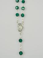 Chapelet en Cristal Vert & Argent 925/1000