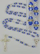 Chapelet en Argent & Cristal Saphir Serti