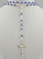 Chapelet en Cristal Saphir Serti & Argent Massif