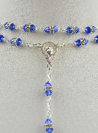Chapelet en Cristal Saphir Serti & Argent Massif