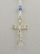Chapelet en Cristal Saphir Serti & Argent Massif