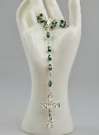 Chapelet en Argent & Cristal Vert Émeraude Serti