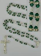 Chapelet en Argent & Cristal Vert Émeraude Serti