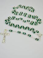 Chapelet en Cristal Vert Émeraude & Argent