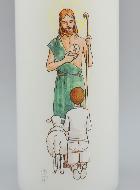 Cierge de Communion Le Seigneur est mon Berger - Garçon Brun