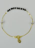 Bracelet Dizainier en Cristal Noir & Or