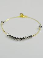 Bracelet Dizainier en Cristal Noir & Or