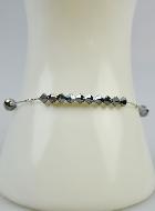 Bracelet Dizainier en Cristal Noir & Argent