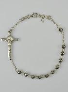 Bracelet Croix de Saint Benoît en Argent Massif