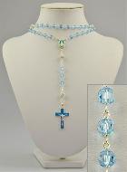 Chapelet en Argent & Perles de Cristal Acqua