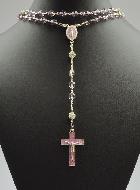 Chapelet en Cristal Rose & Argent