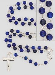 Chapelet en Pierre Lapis Lazuli & Argent Massif 925/1000