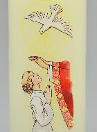 Bougie Cierge de Confirmation Imposition des Mains - Fille Blonde