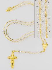 Chapelet en Cristal & Plaqué Or 18 Carats