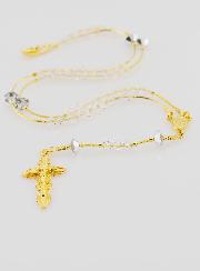 Chapelet en Cristal & Plaqué Or 18 Carats