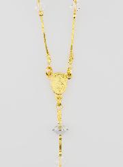Chapelet en Cristal & Plaqué Or 18 Carats