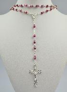 Chapelet en Cristal Fuchsia & Argent 925/1000