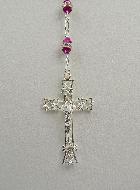 Chapelet en Cristal Fuchsia & Argent 925/1000