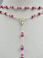 Chapelet en Cristal Fuchsia & Argent 925/1000