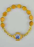 Bracelet Religieux en Bois d'Olivier - Vierge Miraculeuse