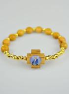 Bracelet Religieux en Bois d'Olivier - Vierge Miraculeuse