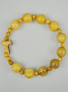 Bracelet Dizainier Croix de Tau en Bois d'olivier