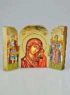 Icône Religieuse Triptyque Vierge de Kazan & Saints Archanges - 7cm