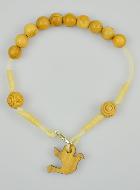 Bracelet Religieux Dizainier en Bois d'Olivier & Colombe Esprit Saint