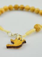 Bracelet Religieux Dizainier en Bois d'Olivier & Colombe Esprit Saint