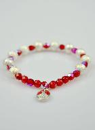 Bracelet Religieux Dizainier en Perles Strass & Cristal Rouge