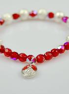 Bracelet Religieux Dizainier en Perles Strass & Cristal Rouge