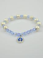 Bracelet Religieux Dizainier en Perles Strass & Cristal Bleu