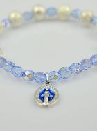 Bracelet Religieux Dizainier en Perles Strass & Cristal Bleu