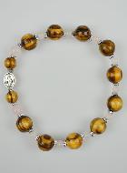 Bracelet Religieux Vierge Miraculeuse Bois d'Olivier & Quartz
