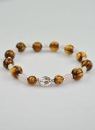 Bracelet Religieux Vierge Miraculeuse Bois d'Olivier & Quartz