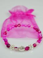 Bracelet Religieux Vierge Miraculeuse en Agate Rose & Croix Diamants