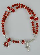Bracelet Dizainier en Cristal Serti Rouge - Croix & Médaille Miraculeuse