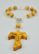Bracelet Dizainier en Bois d'Olivier & Croix de Tau