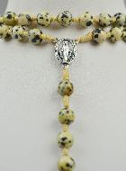 Chapelet en Pierre de Jaspe Dalmatien sur Cordelette
