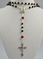 Chapelet Mode Collier en Perles Noires sur Chaîne