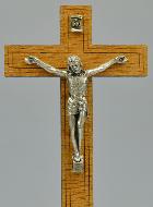 Crucifix en Bois et Christ Argenté - 12 cm