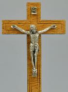 Crucifix en Bois et Christ Argenté - 12 cm