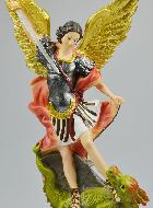 Statue de Saint Michel Archange Peinte Main - 30cm