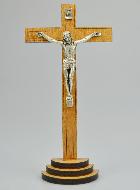 Crucifix en Bois et Christ Argenté - 18 cm