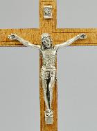 Crucifix en Bois et Christ Argenté - 18 cm