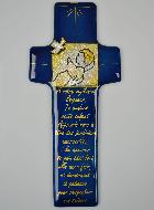 Croix de Baptême en Emaux du Liban Fille & Prière