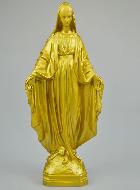 Statue de la Vierge Miraculeuse en Albâtre & Dorure - 29cm