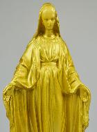 Statue de la Vierge Miraculeuse en Albâtre & Dorure - 29cm